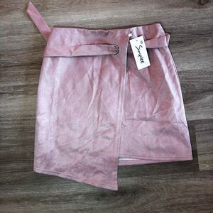 Simplee  Pink Skirt mini skirt suede